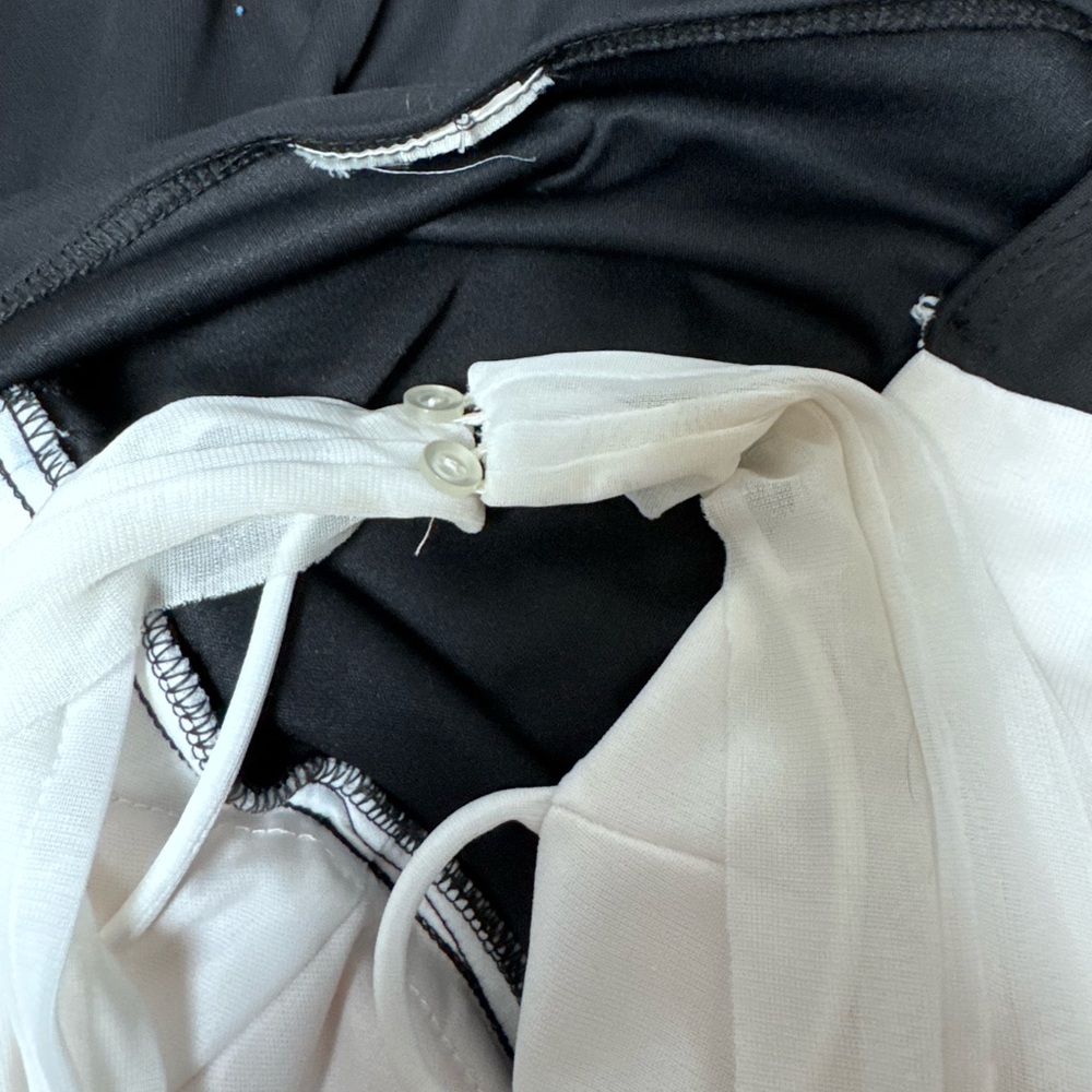 Vintage Y2K Bedazzled White/Black Halter Maxi Dress - Picture 5 of 5